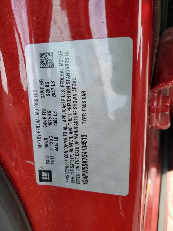 2016 Buick Verano Sport Touring VIN: 1G4PW5SK7G4134513 Lot: 86528264