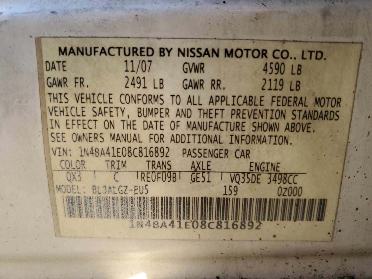 2008 Nissan Maxima - Image 12
