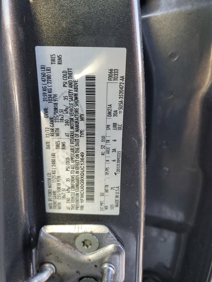 VIN 1FMCU0G9XDUC13649 2013 FORD ESCAPE no.13