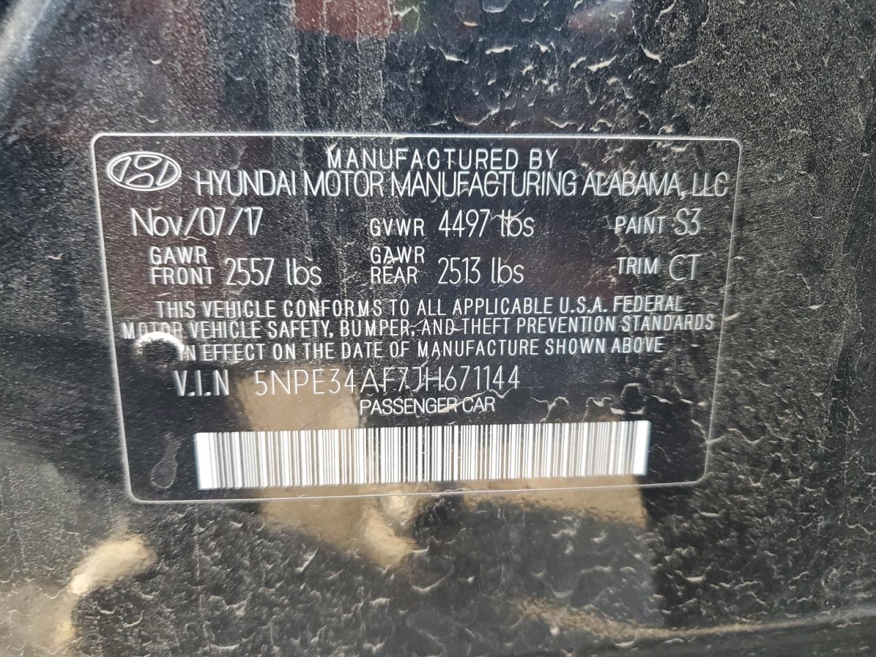 VIN 5NPE34AF7JH671144 2018 HYUNDAI SONATA no.13