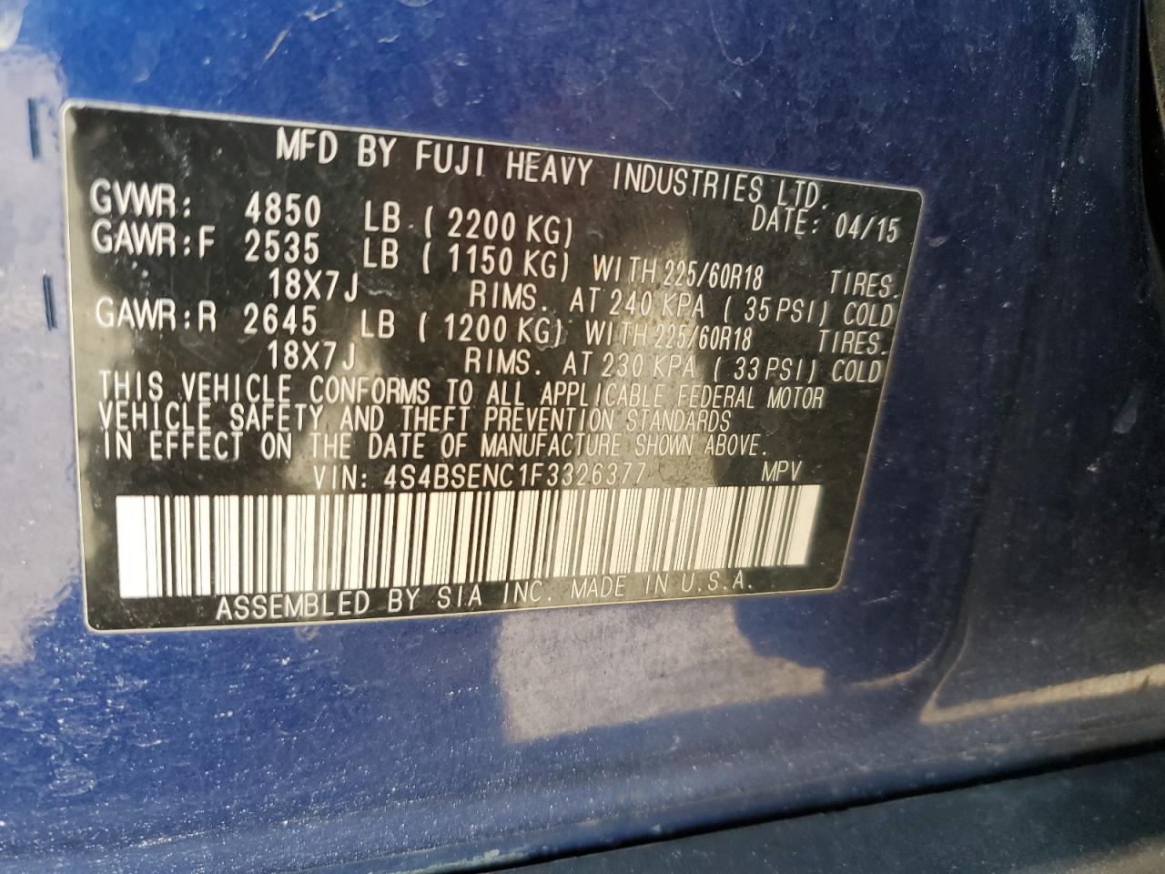 2015 Subaru Outback - Image 13
