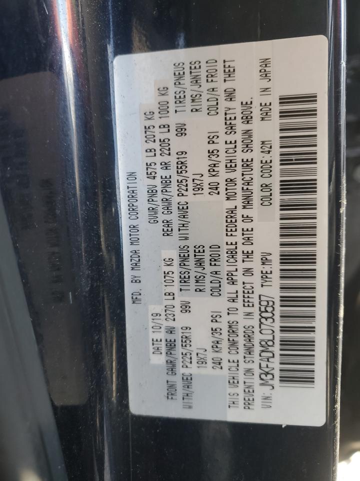 2020 Mazda Cx-5 Grand Touring VIN: JM3KFADM8L0730597 Lot: 87214454