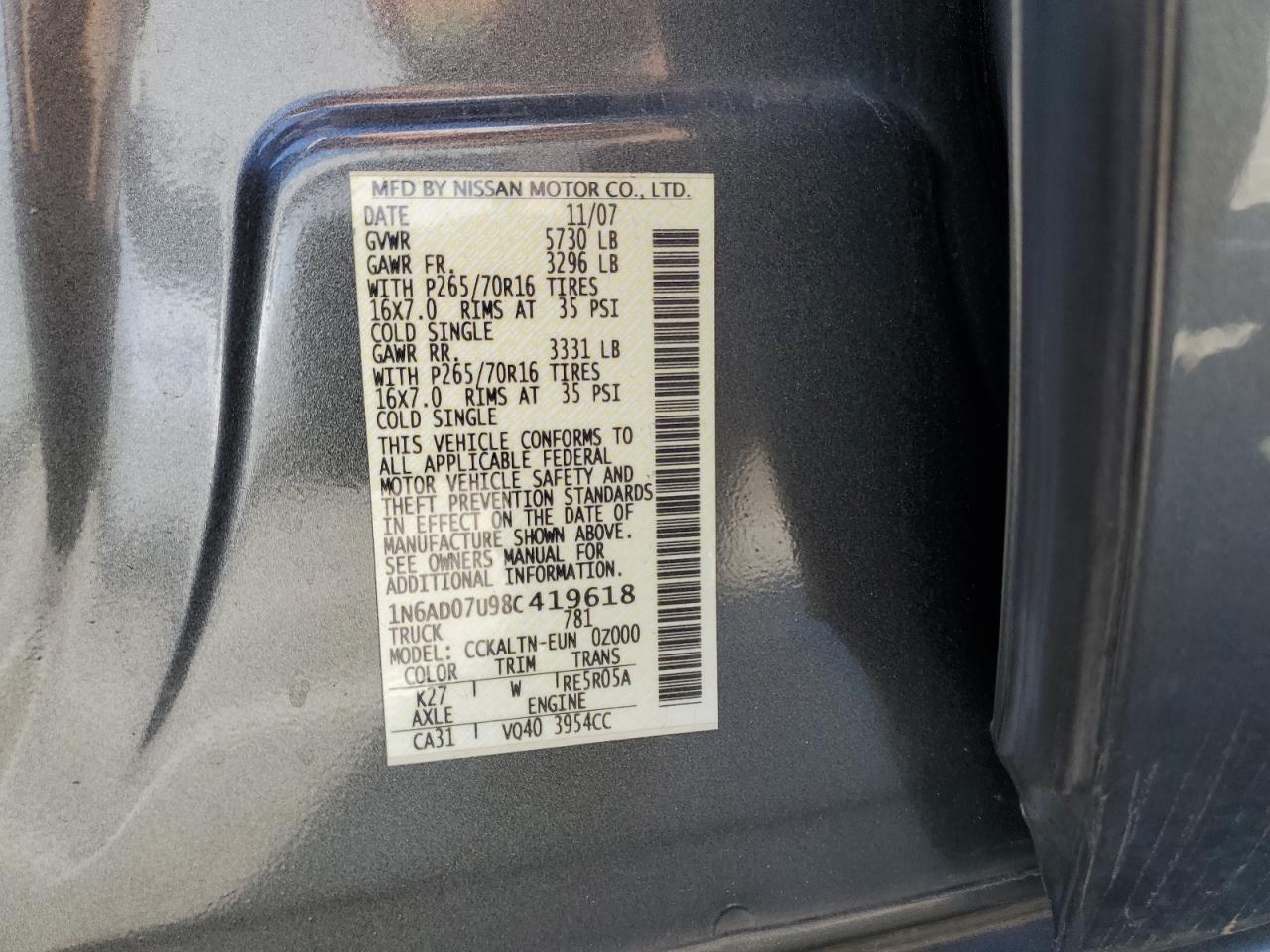 2008 Nissan Navara (Frontier) - Image 12