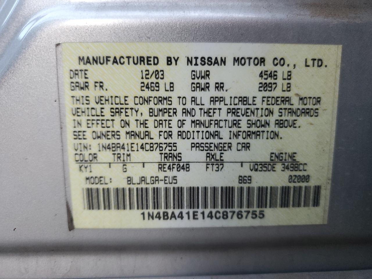 2004 Nissan Maxima - Image 12