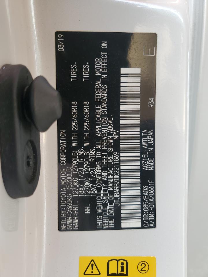 2019 Lexus Nx 300 Base VIN: JTJBARBZ0K2211869 Lot: 88126205