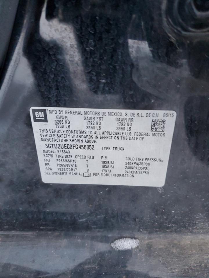 2015 GMC Sierra K1500 Sle VIN: 3GTU2UEC3FG456052 Lot: 87488644