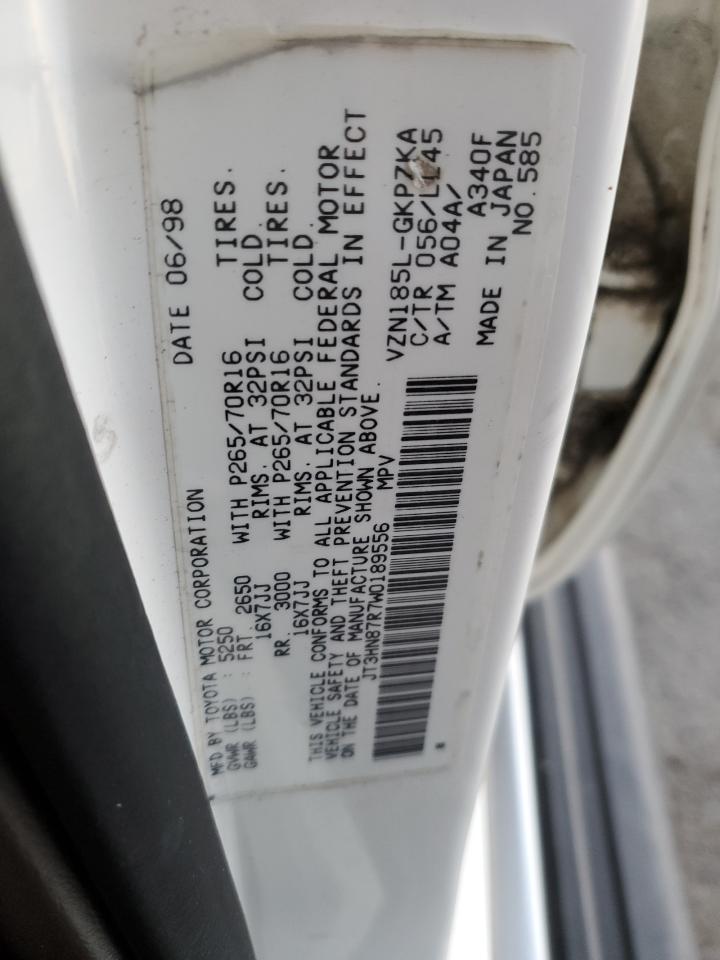 1998 Toyota 4Runner Limited VIN: JT3HN87R7W0189556 Lot: 88506495