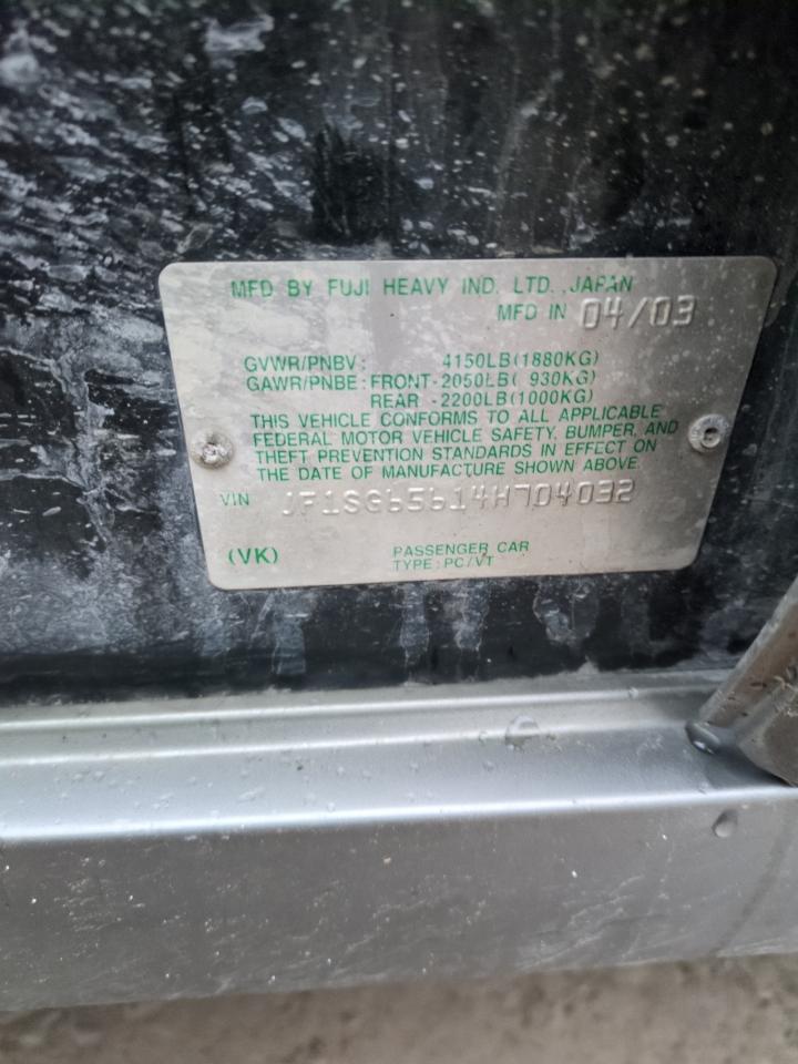 2004 Subaru Forester 2.5Xs VIN: JF1SG65614H704032 Lot: 87434724