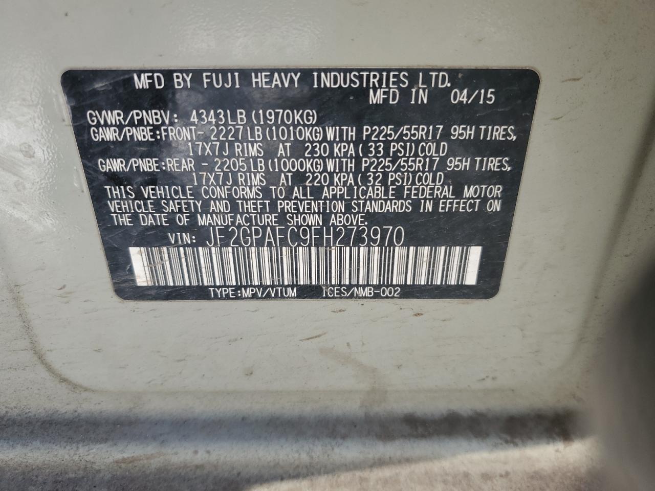 2015 Subaru XV - Image 14