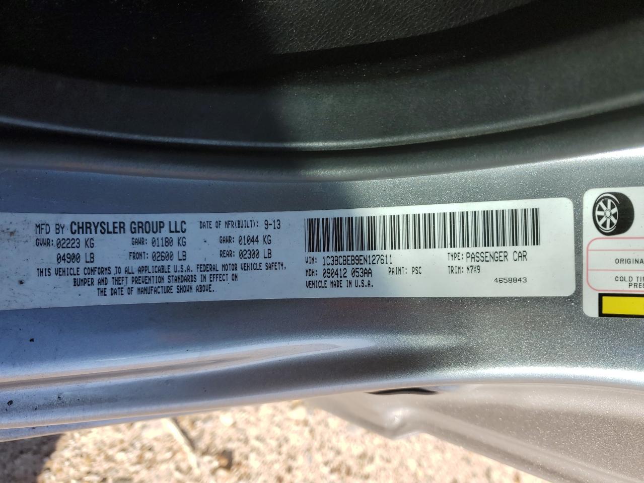 2014 Chrysler 200 Touring VIN: 1C3BCBEB9EN127611 Lot: 82139564