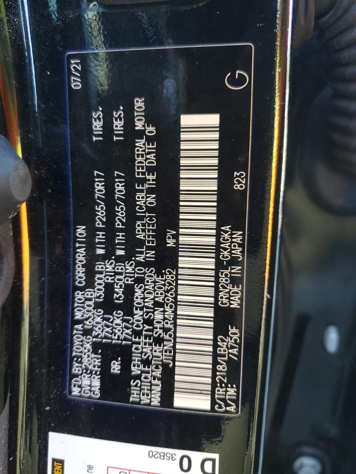 2021 Toyota 4Runner Sr5/Sr5 Premium VIN: JTENU5JR4M5963282 Lot: 87698065