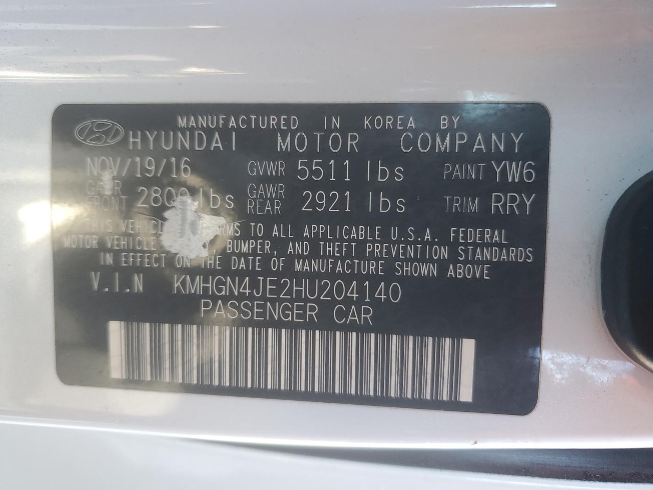 2017 Genesis G80 - Image 14