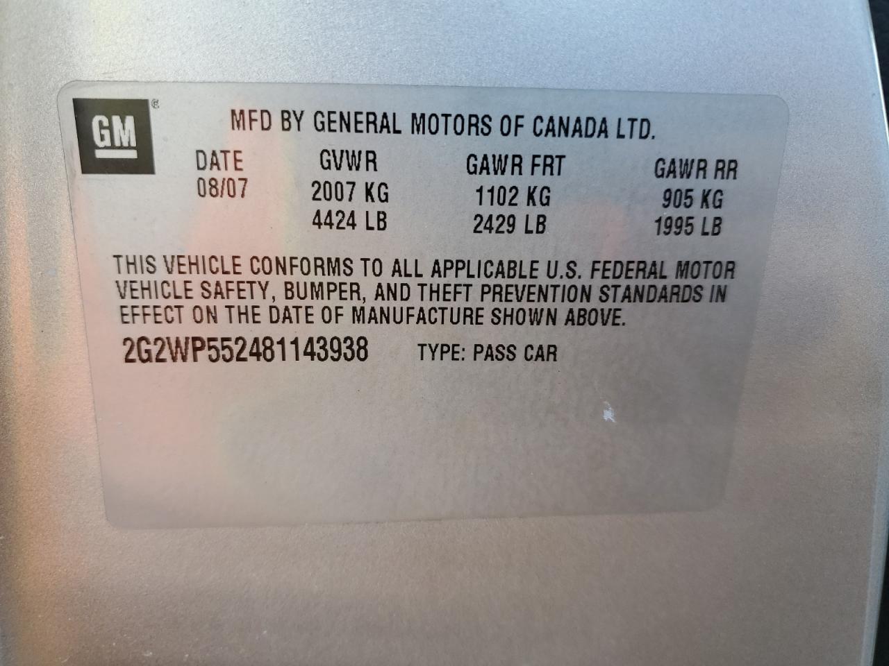 2008 Pontiac Grand Prix - Image 12