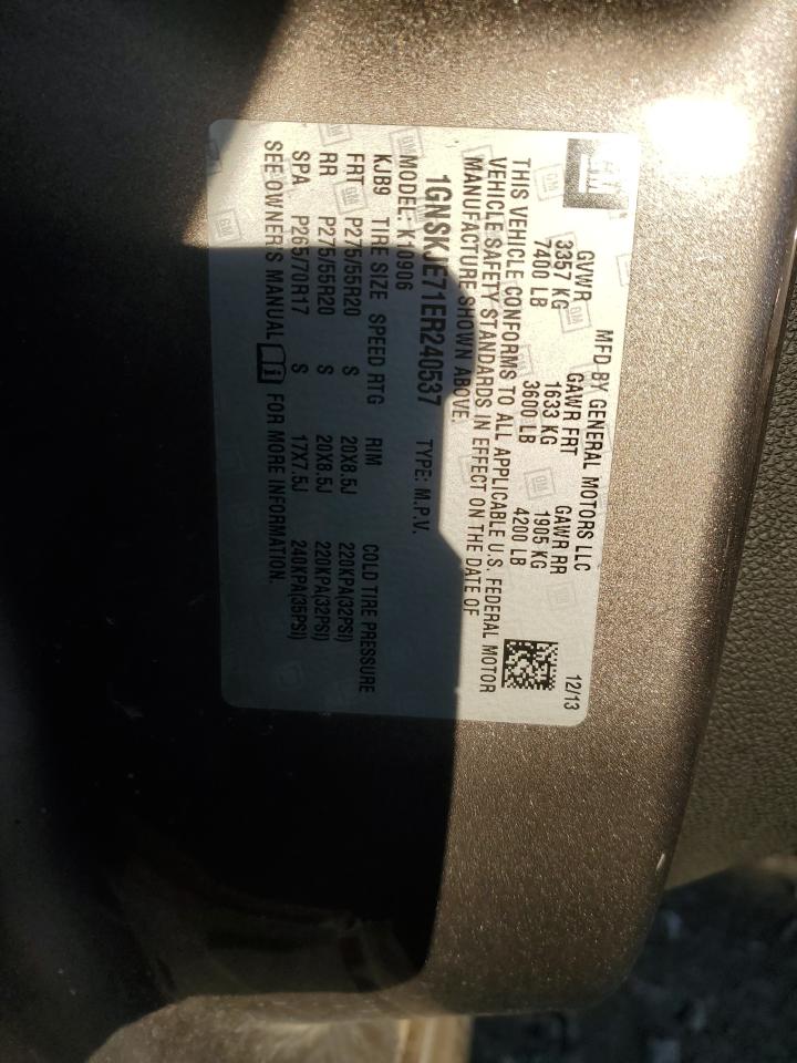 2014 Chevrolet Suburban K1500 Lt VIN: 1GNSKJE71ER240537 Lot: 41891535