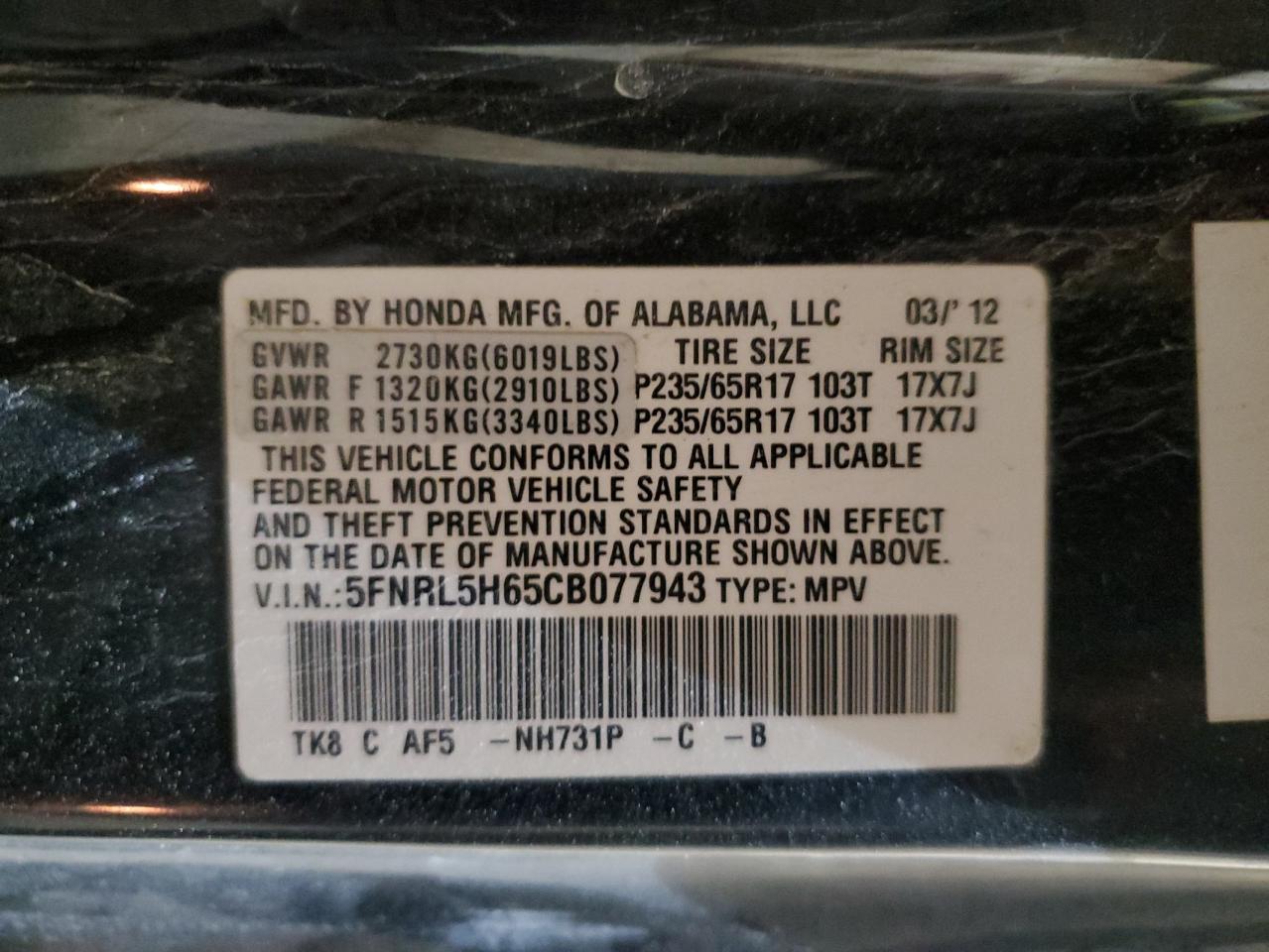 2012 Honda Odyssey - Image 13