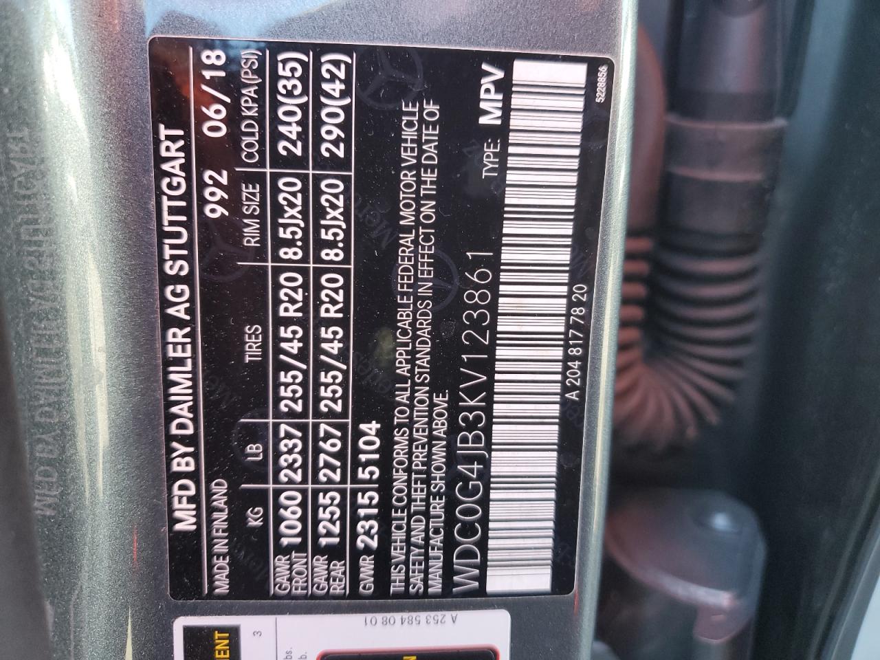 WDC0G4JB3KV123861 2019 MERCEDES-BENZ GLC - Image 13