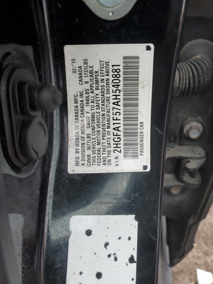 2010 Honda Civic Lx VIN: 2HGFA1F57AH540881 Lot: 87938665