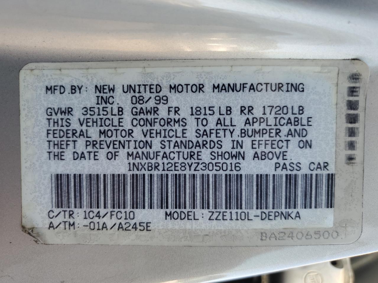 2000 Toyota Corolla - Image 12