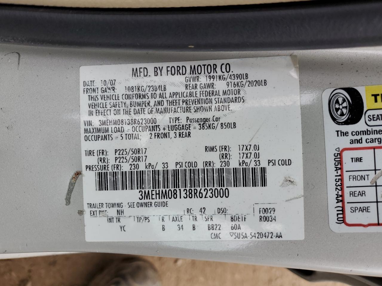 2008 Mercury Milan - Image 12