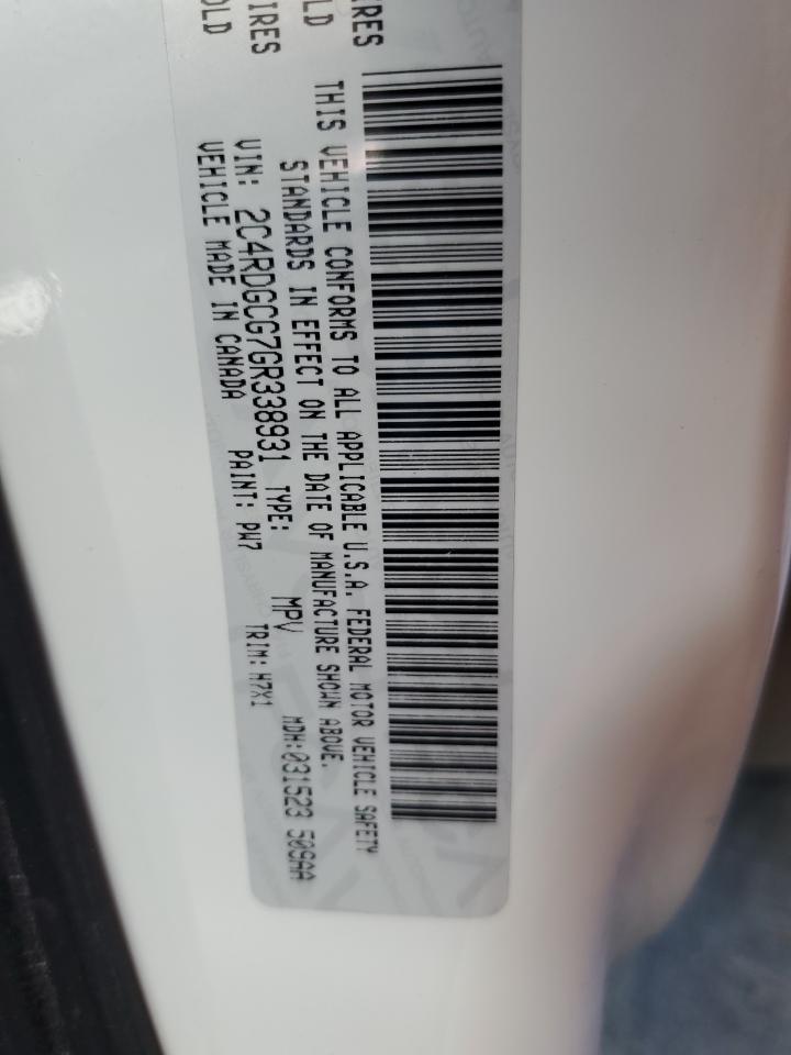 2016 Dodge Grand Cara VIN: 338931 Lot: 41927615