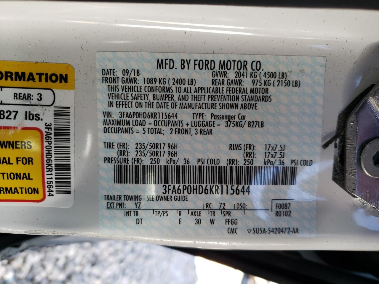 2019 Ford Fusion - Image 12