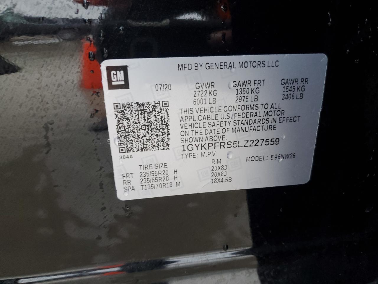 2020 Cadillac Xt6 Platinum Premium Luxury VIN: 1GYKPFRS5LZ227559 Lot: 88250675