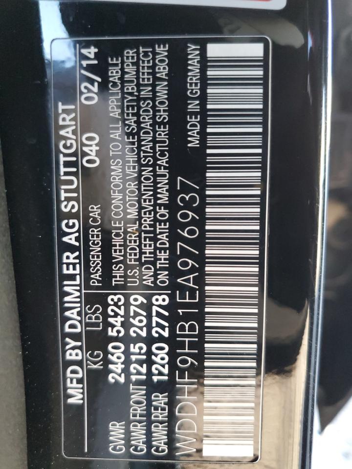 2014 Mercedes-Benz E 250 Bluetec VIN: WDDHF9HB1EA976937 Lot: 89341935