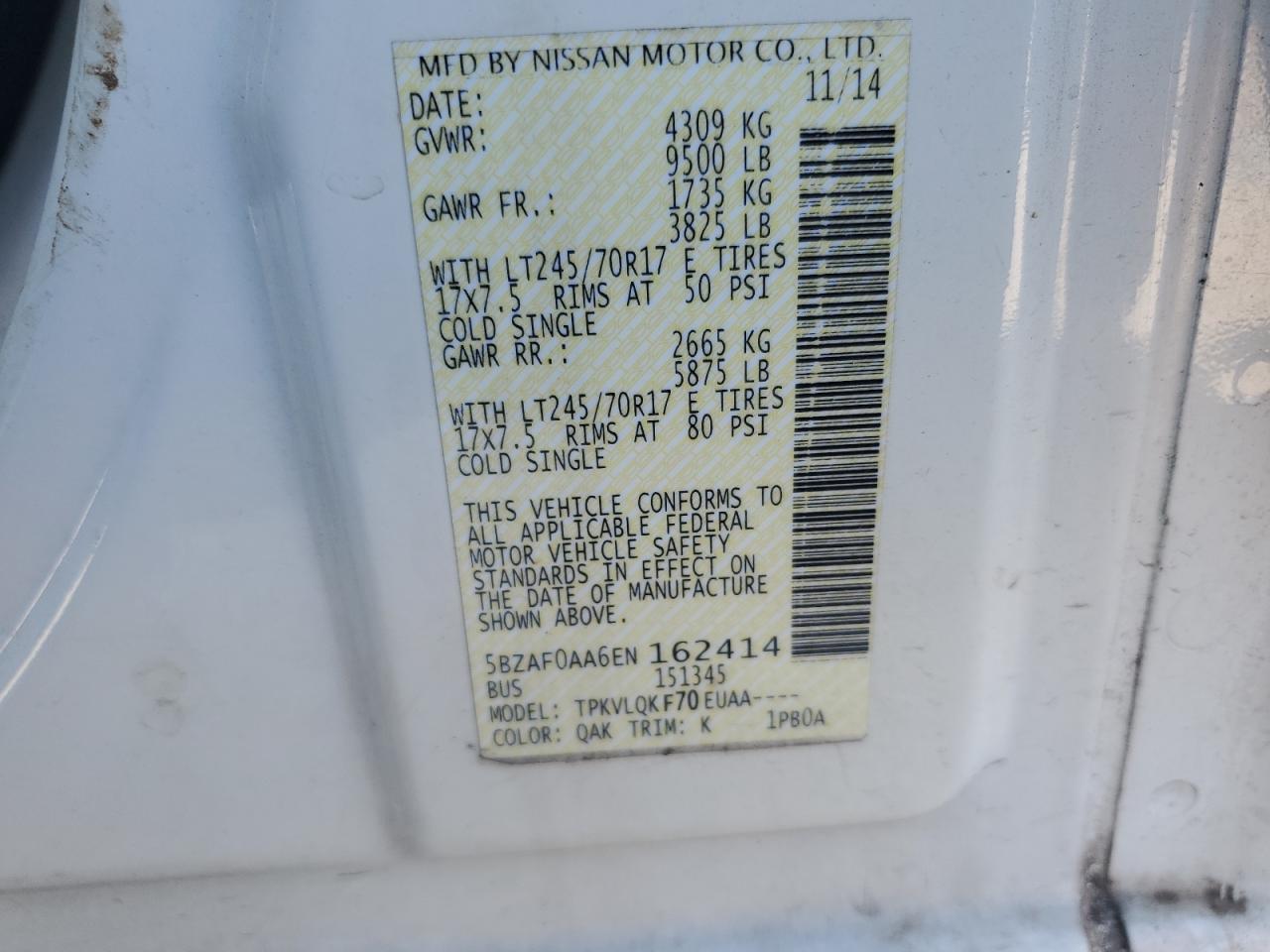 2014 Nissan NV - Image 13