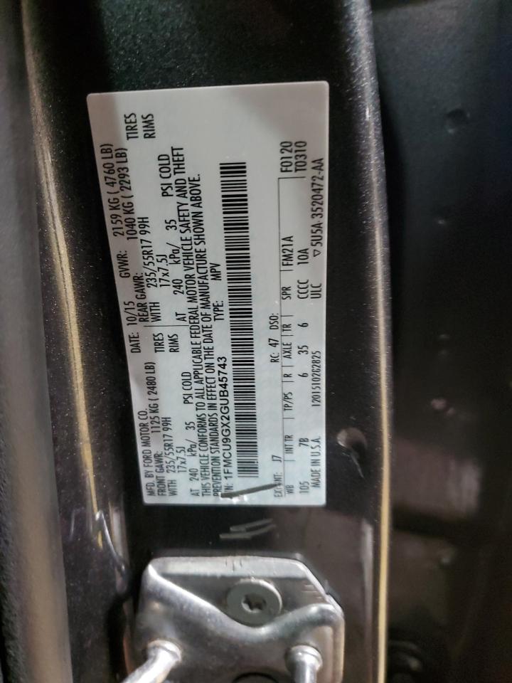 VIN 1FMCU9GX2GUB45743 2016 FORD ESCAPE no.13