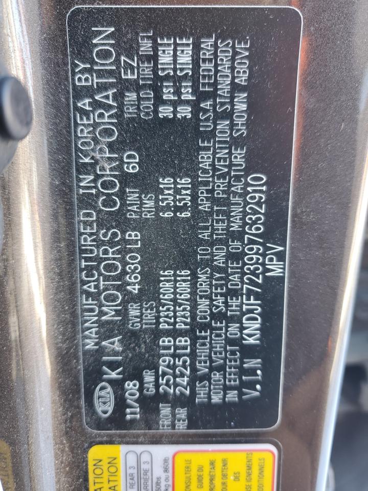 2009 Kia Sportage Lx VIN: KNDJF723997632910 Lot: 87934405