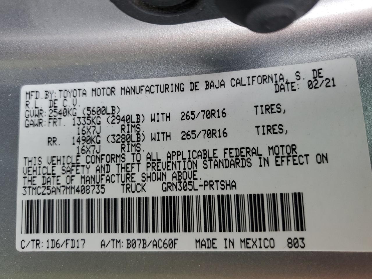 2021 Toyota Tacoma - Image 12