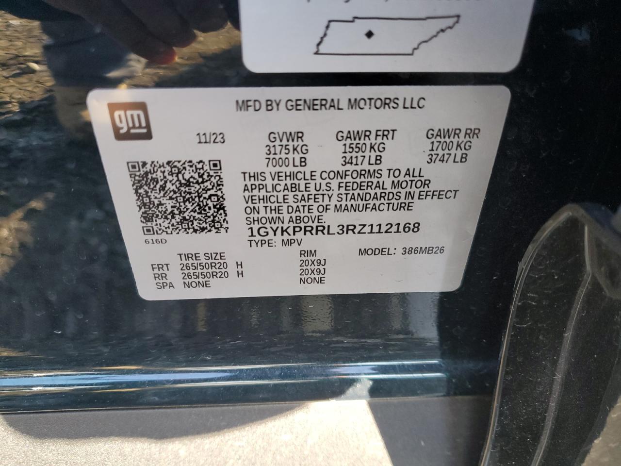 2024 Cadillac Lyriq Luxury VIN: 1GYKPRRL3RZ112168 Lot: 42380975