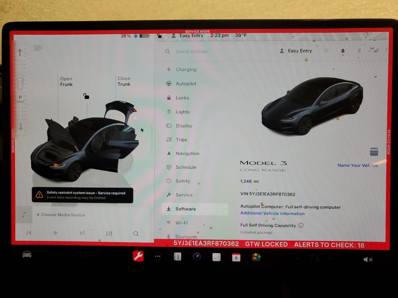 2024 Tesla Model 3 VIN: 5YJ3E1EA3RF870362 Lot: 86928504