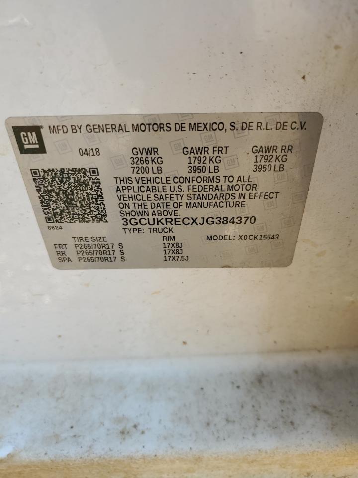 VIN 3GCUKRECXJG384370 2018 CHEVROLET ALL Models no.12