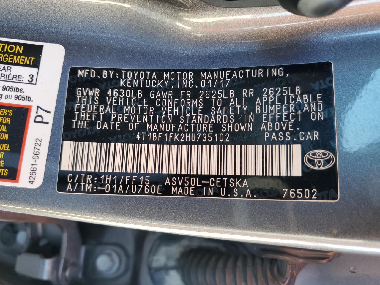 2017 Toyota Camry - Image 12
