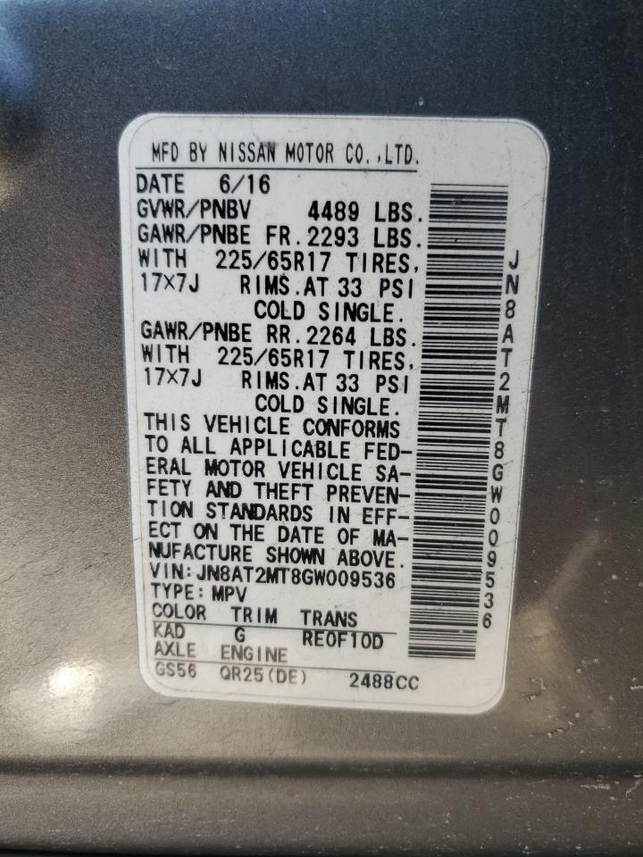 VIN JN8AT2MT8GW009536 2016 NISSAN ROGUE no.13