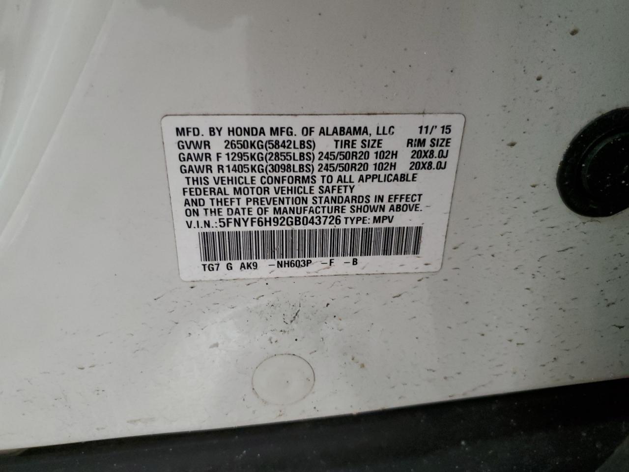 2016 Honda Pilot - Image 16