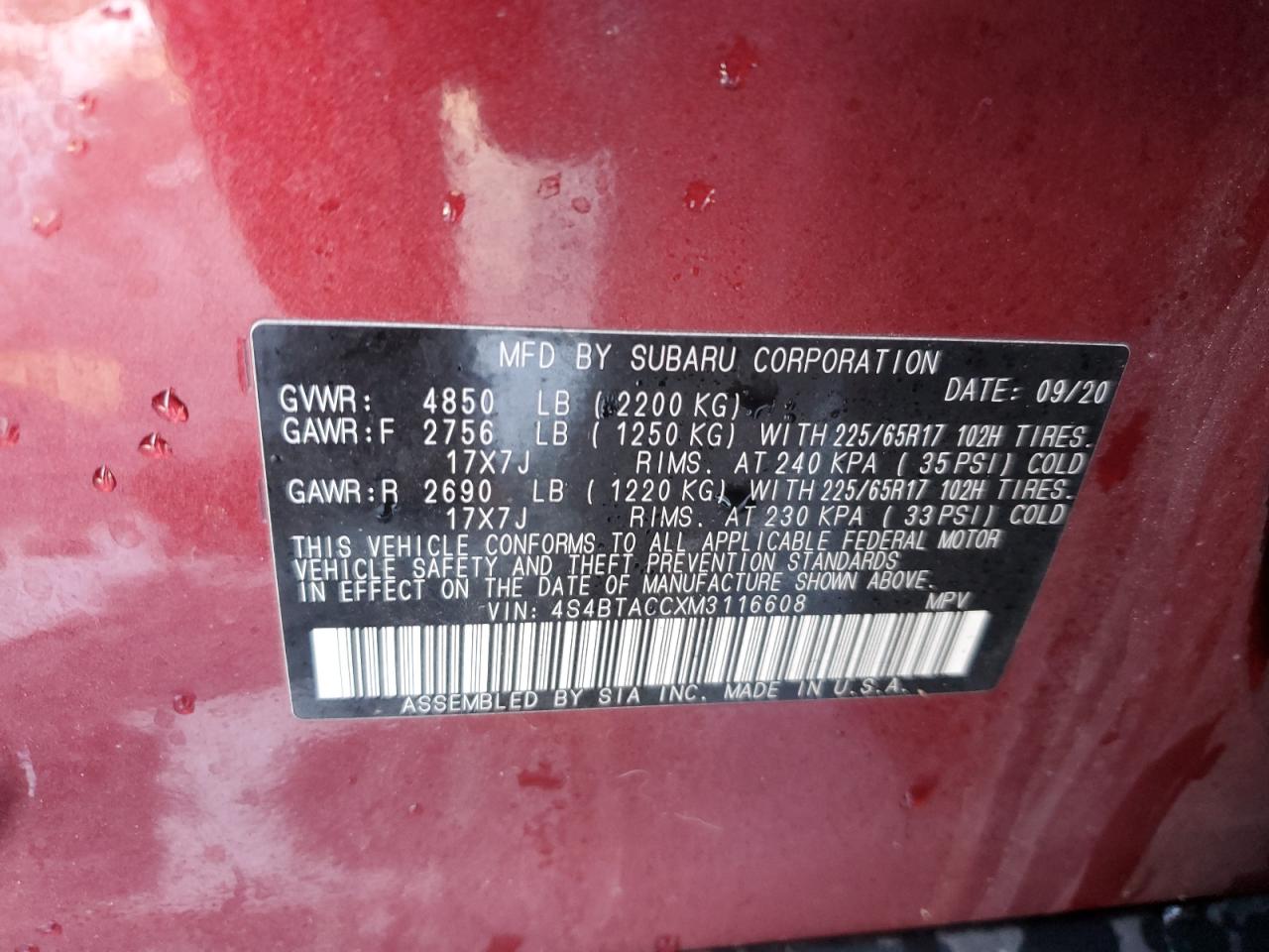 2021 Subaru Outback - Image 13