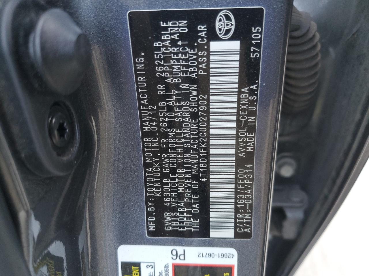 2012 Toyota Camry - Image 12