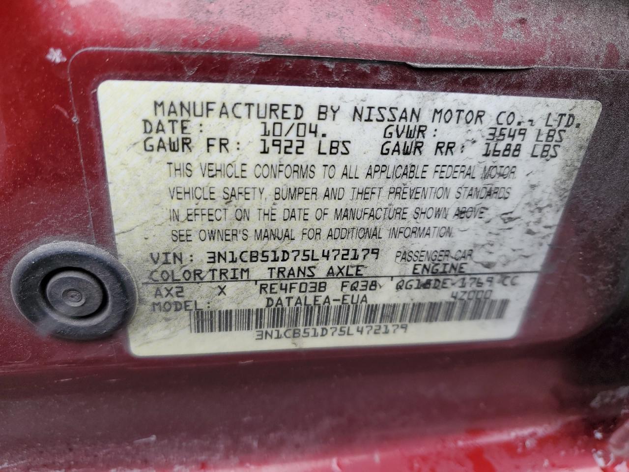 2005 Nissan Sentra - Image 13