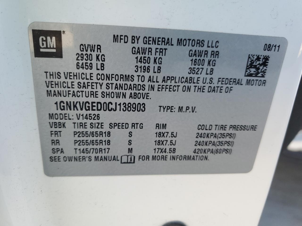 2012 Chevrolet Traverse - Image 12