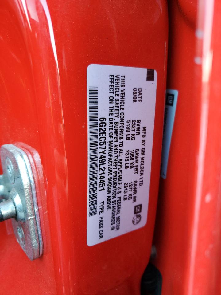 2009 Pontiac G8 Gt VIN: 6G2EC57Y49L214451 Lot: 87792945