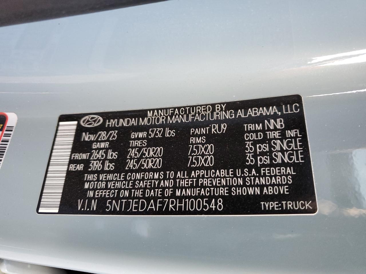 VIN 5NTJEDAF7RH100548 2024 HYUNDAI SANTA CRUZ no.13