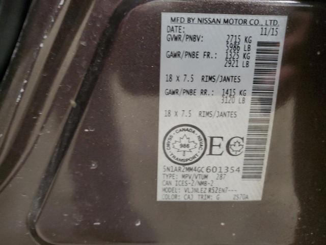 2016 NISSAN PATHFINDER S