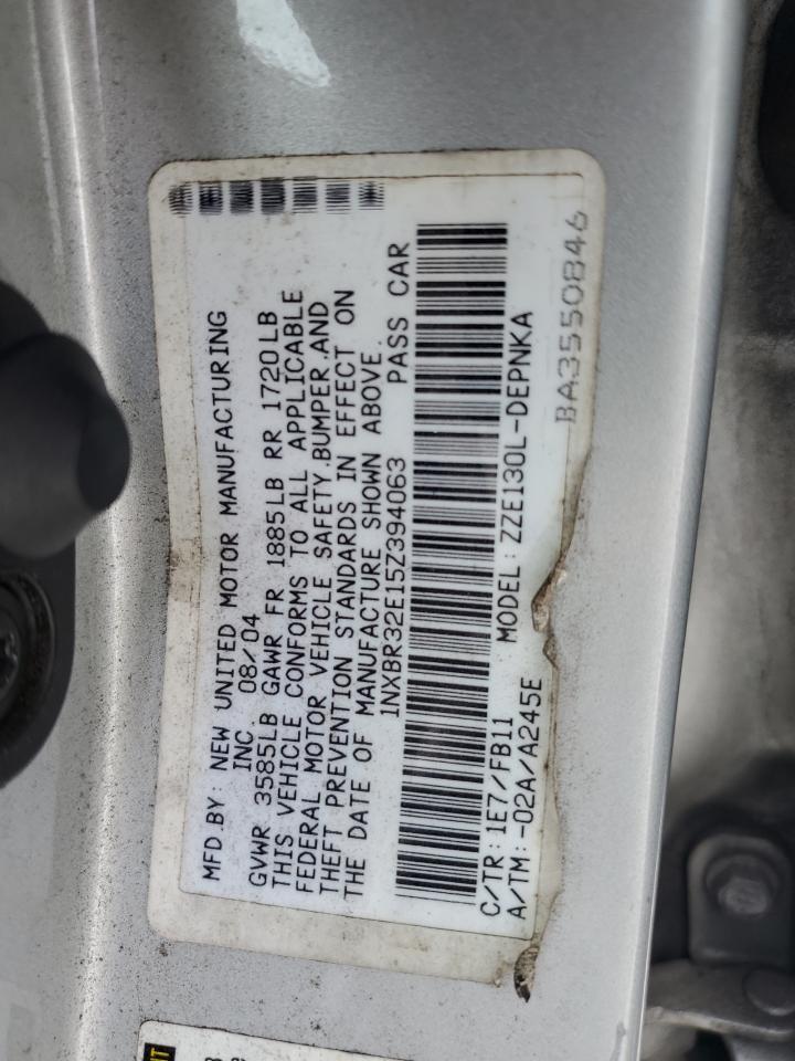 2005 Toyota Corolla Ce VIN: 1NXBR32E15Z394063 Lot: 43160075