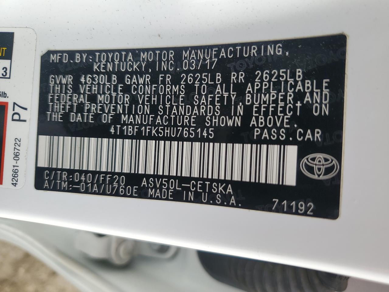 2017 Toyota Camry - Image 12