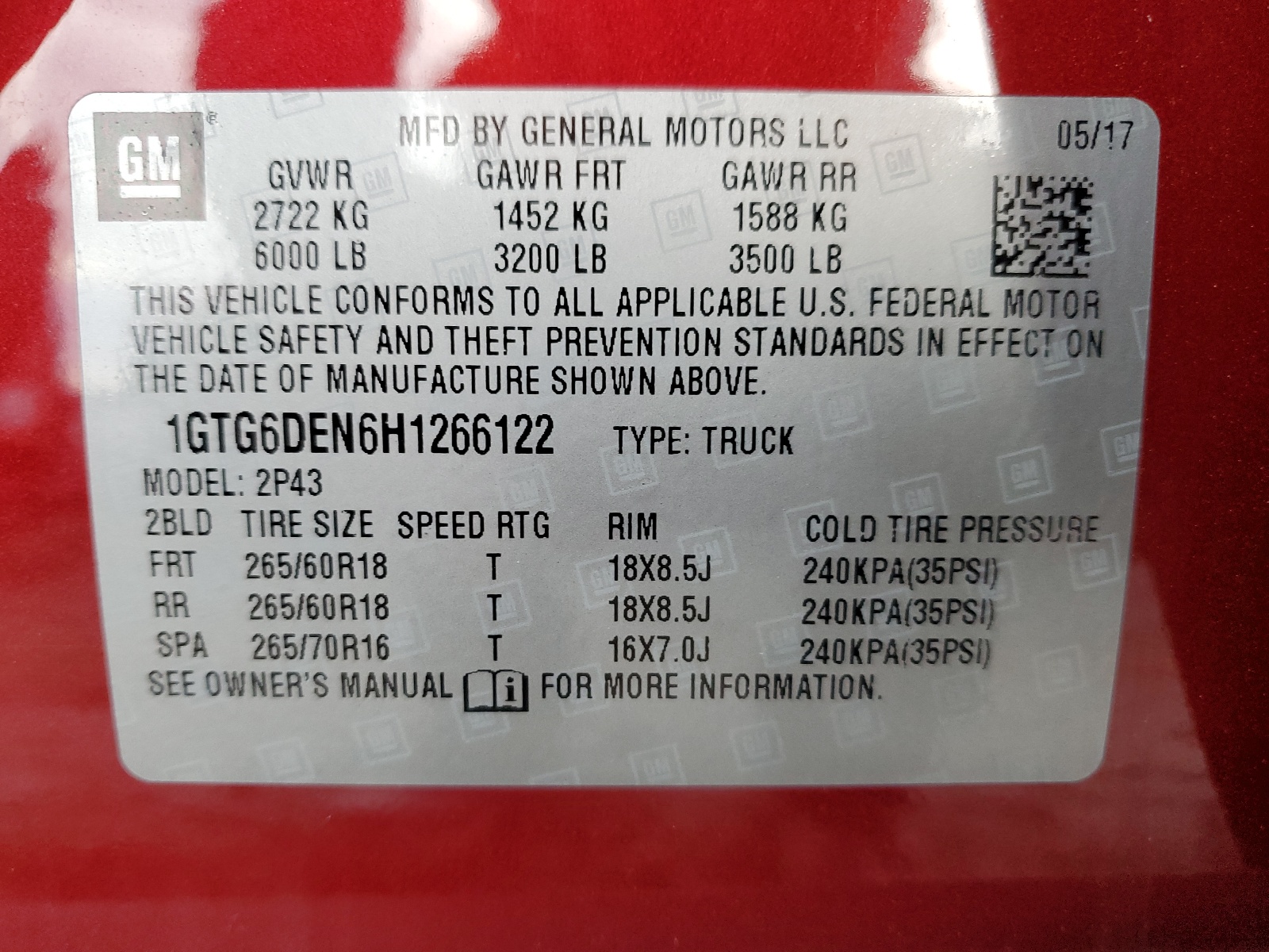 1GTG6DEN6H1266122 2017 GMC Canyon Slt