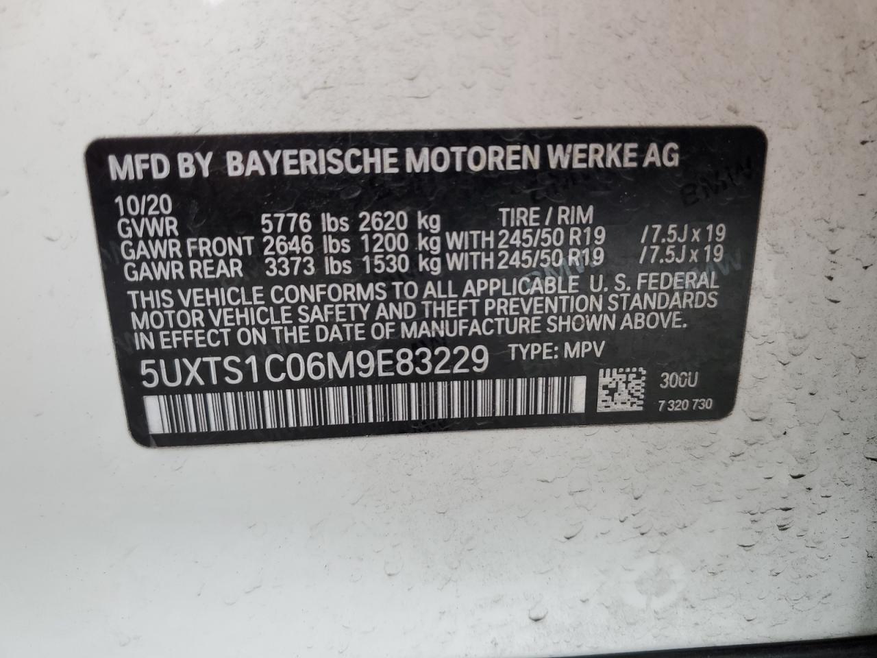 5UXTS1C06M9E83229 2021 BMW X3 xDrive30E