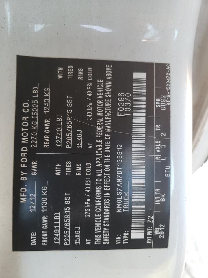 2013 Ford Transit Connect Xl VIN: NM0LS7AN7DT139912 Lot: 41181064