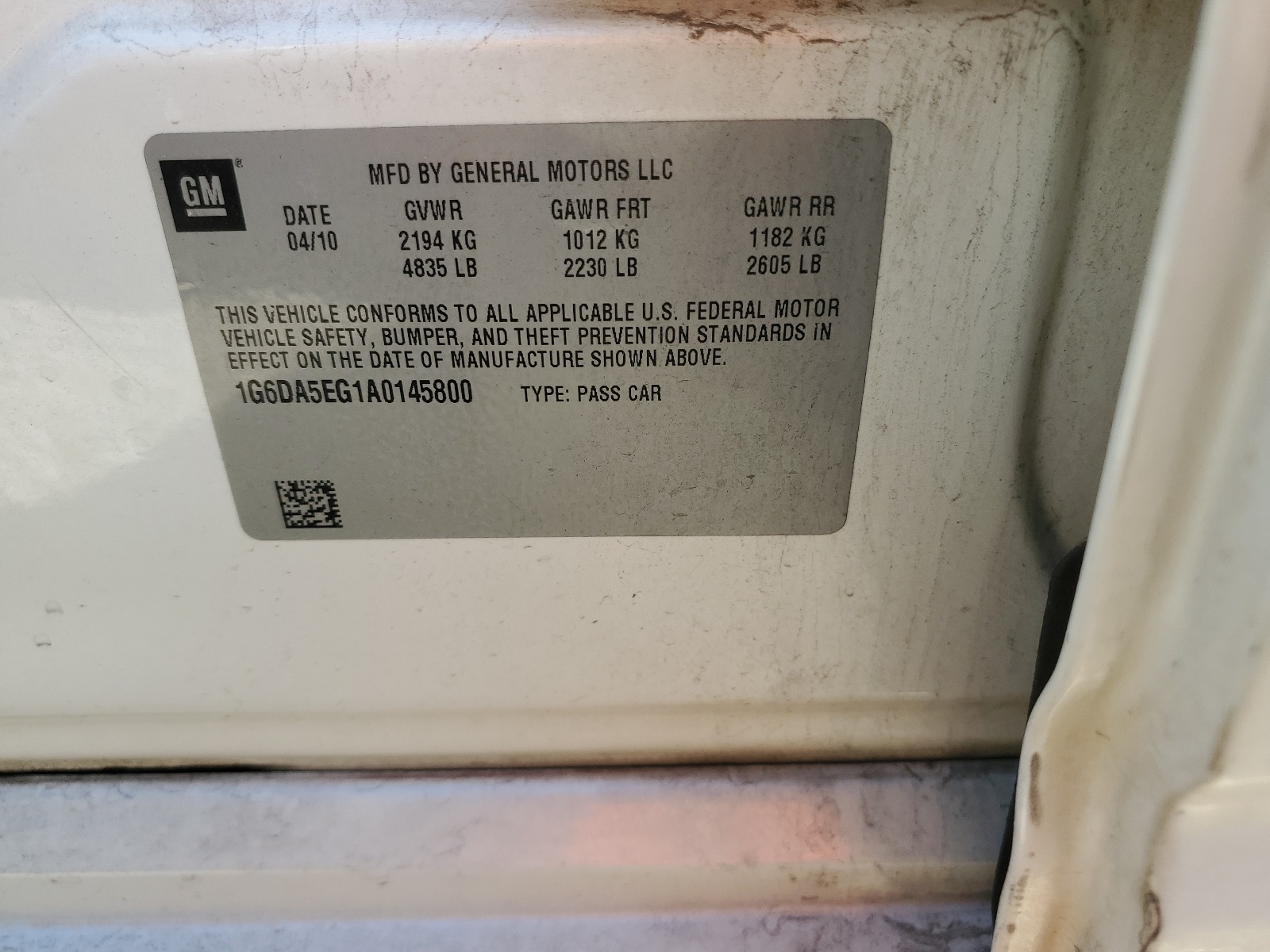 1G6DA5EG1A0145800 2010 Cadillac Cts